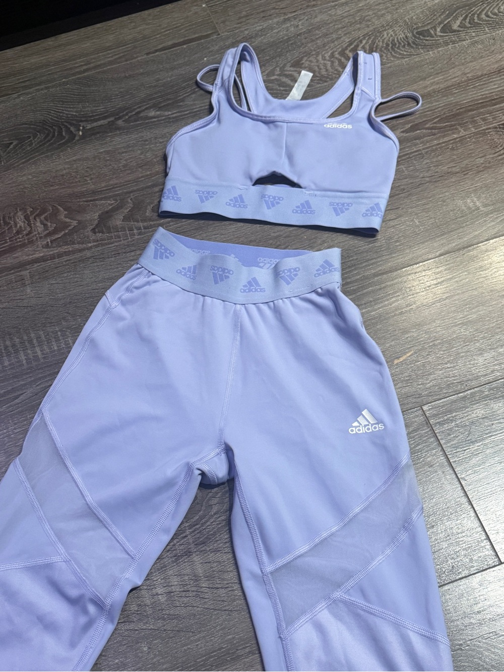 adidas Lilac Activewear Set - Light Purple Bra & Leggings
